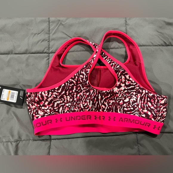 New NWT UA under armour Medium support compression sports bra pink black plus 3X - Picture 2 of 12